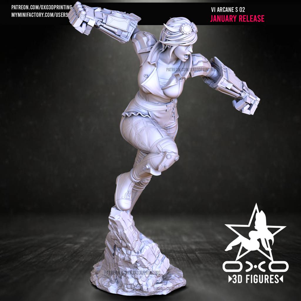 P站图纸印象馆 OXO3D 英雄联盟 皮城执法官 蔚 OXO3D 英雄联盟 皮城执法官 蔚