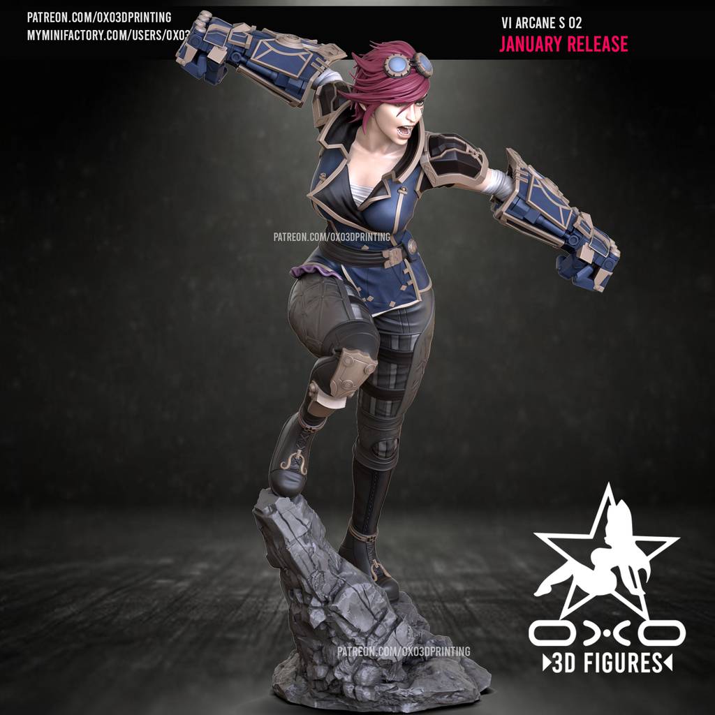 P站图纸印象馆 OXO3D 英雄联盟 皮城执法官 蔚 OXO3D 英雄联盟 皮城执法官 蔚