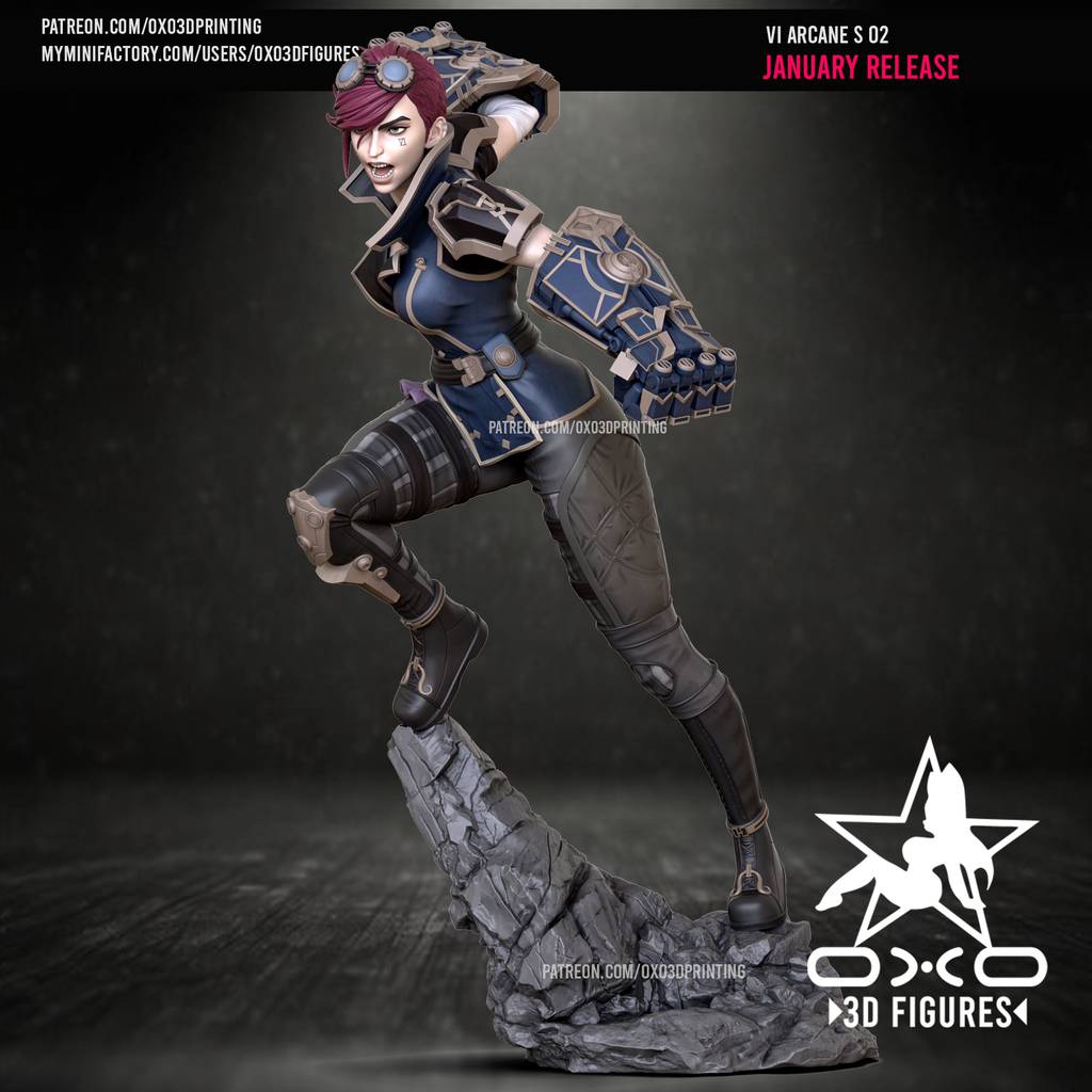 P站图纸印象馆 OXO3D 英雄联盟 皮城执法官 蔚 OXO3D 英雄联盟 皮城执法官 蔚