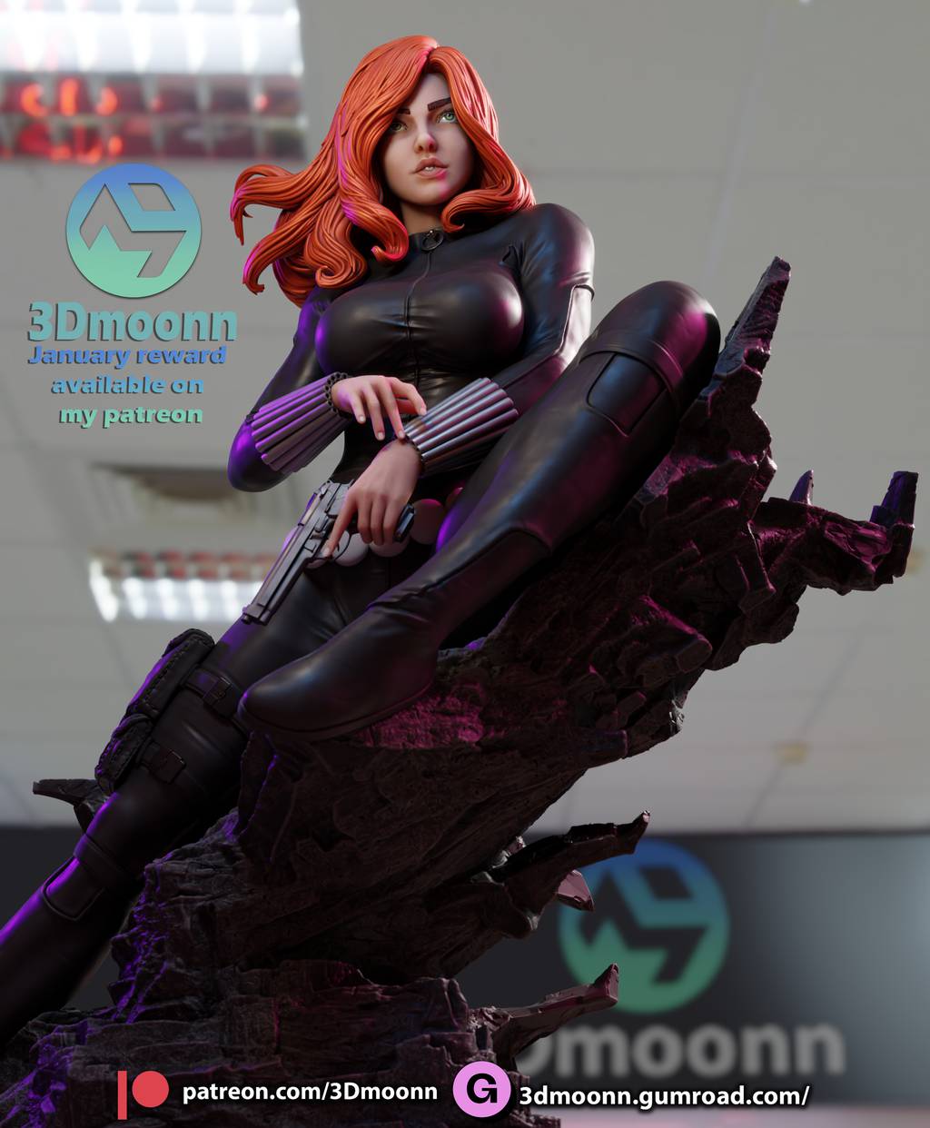P站图纸印象馆 3Dmoonn 漫威 黑寡妇 3Dmoonn 漫威 黑寡妇