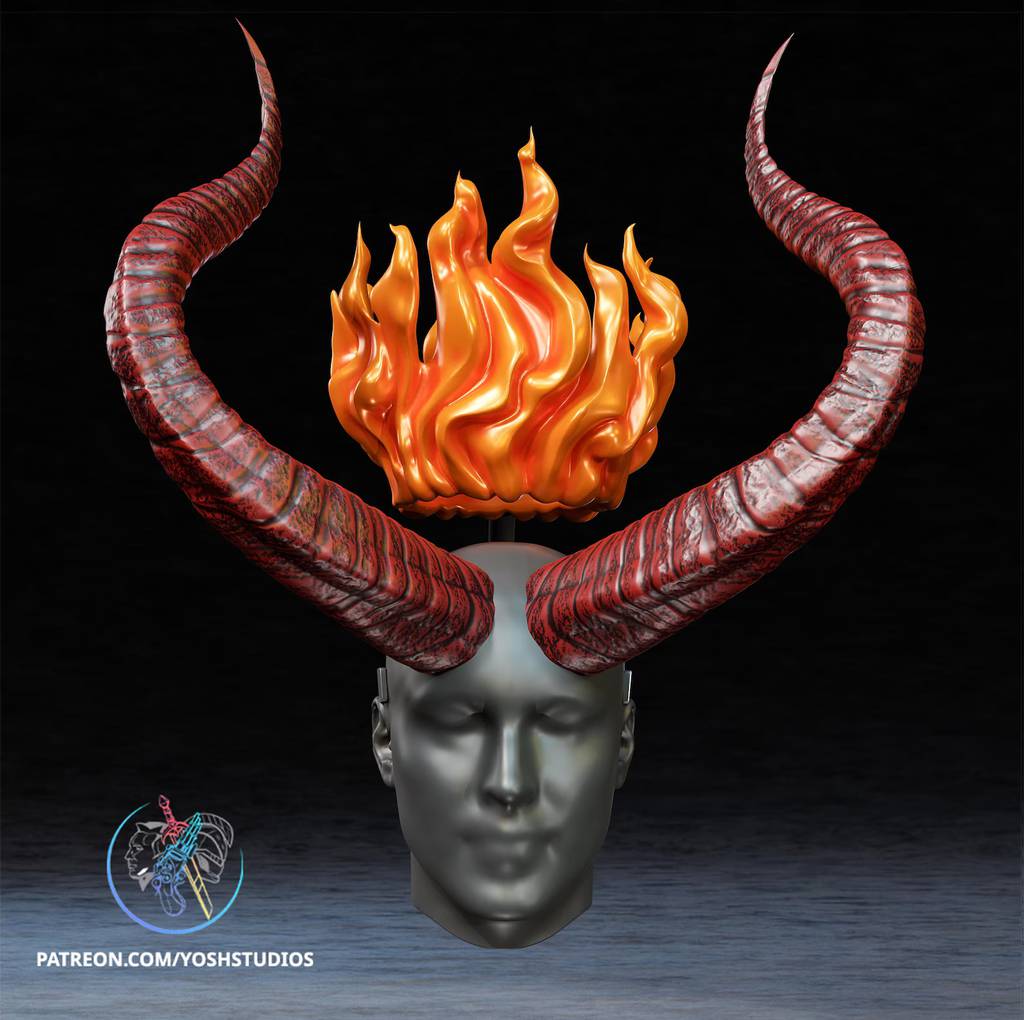 P站图纸印象馆 Yosh 地狱男爵 火焰王冠和犄角 Yosh 地狱男爵 火焰王冠和犄角