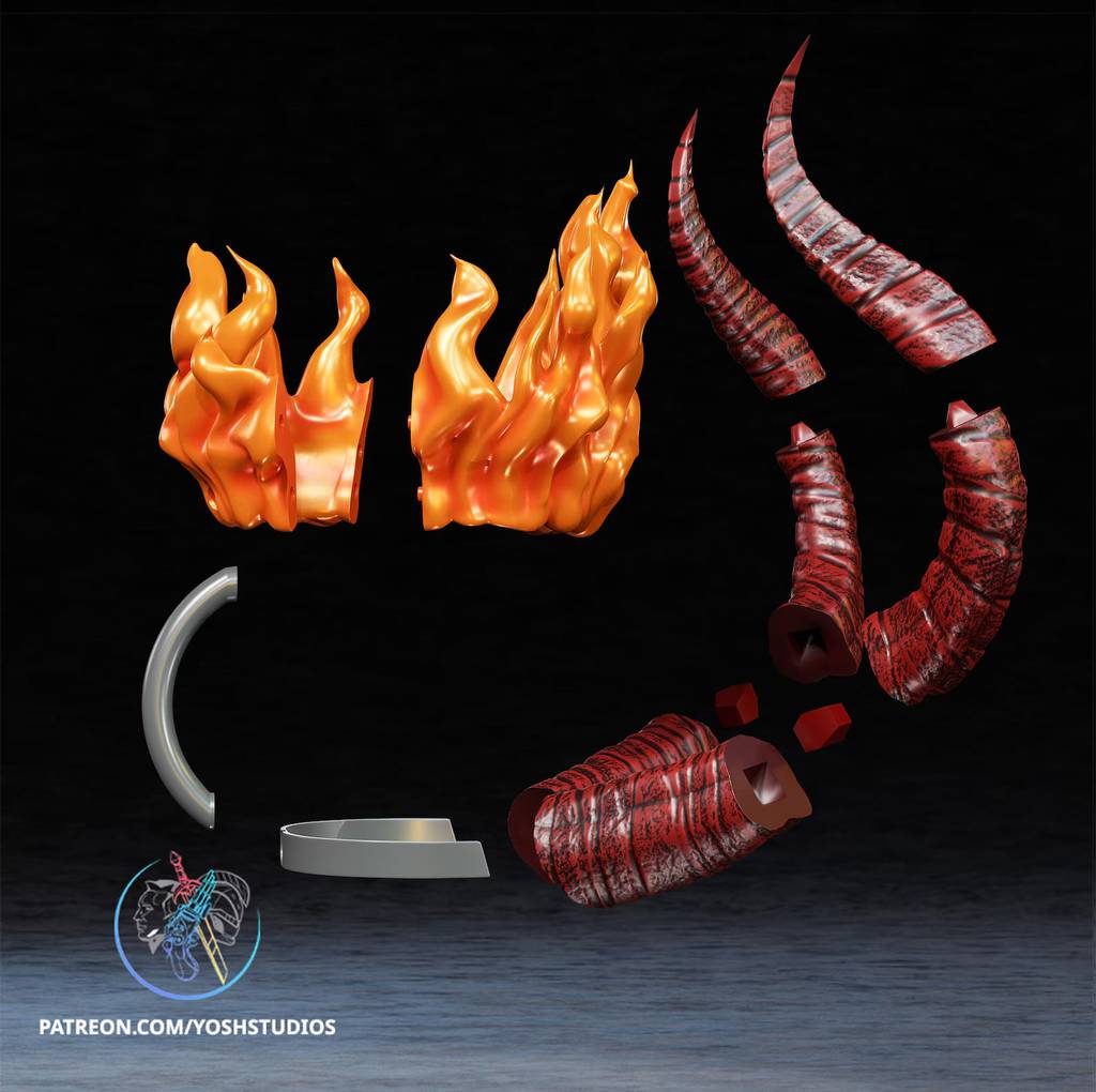 P站图纸印象馆 Yosh 地狱男爵 火焰王冠和犄角 Yosh 地狱男爵 火焰王冠和犄角