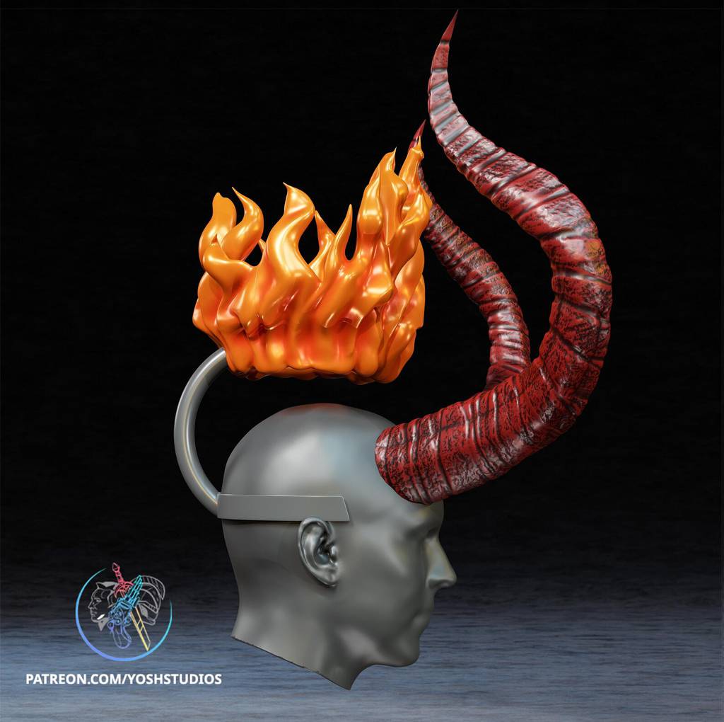 P站图纸印象馆 Yosh 地狱男爵 火焰王冠和犄角 Yosh 地狱男爵 火焰王冠和犄角
