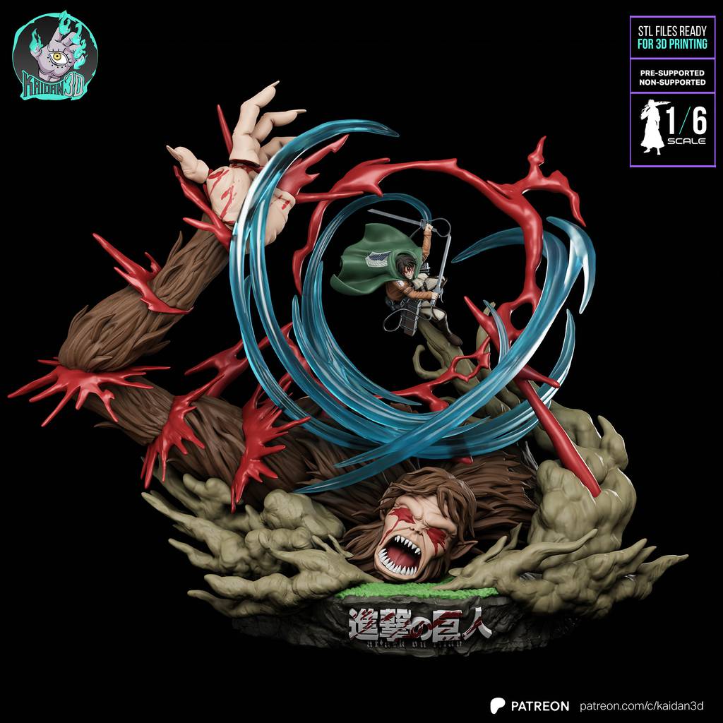 P站图纸印象馆 Kaidan 进击的巨人 利威尔 VS 兽之巨人 Kaidan 进击的巨人 利威尔 VS 兽之巨人