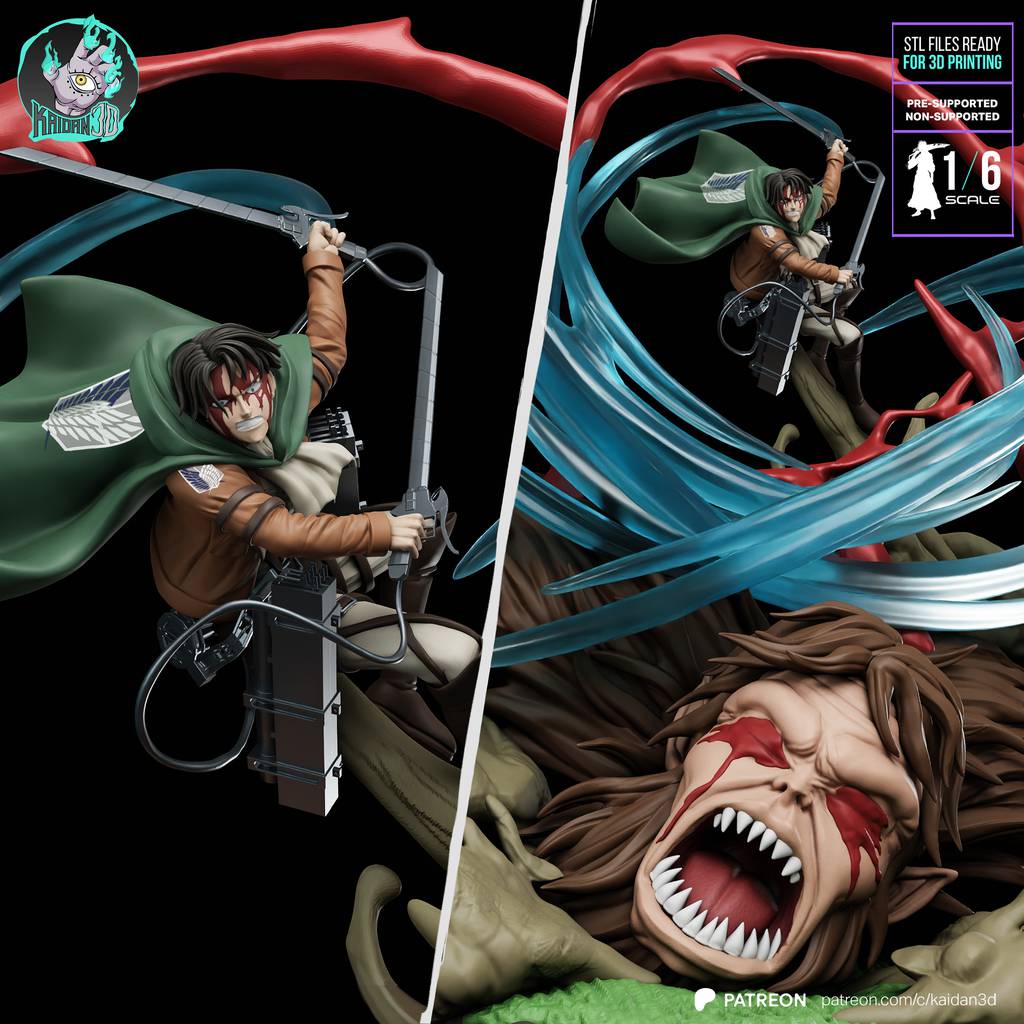 P站图纸印象馆 Kaidan 进击的巨人 利威尔 VS 兽之巨人 Kaidan 进击的巨人 利威尔 VS 兽之巨人