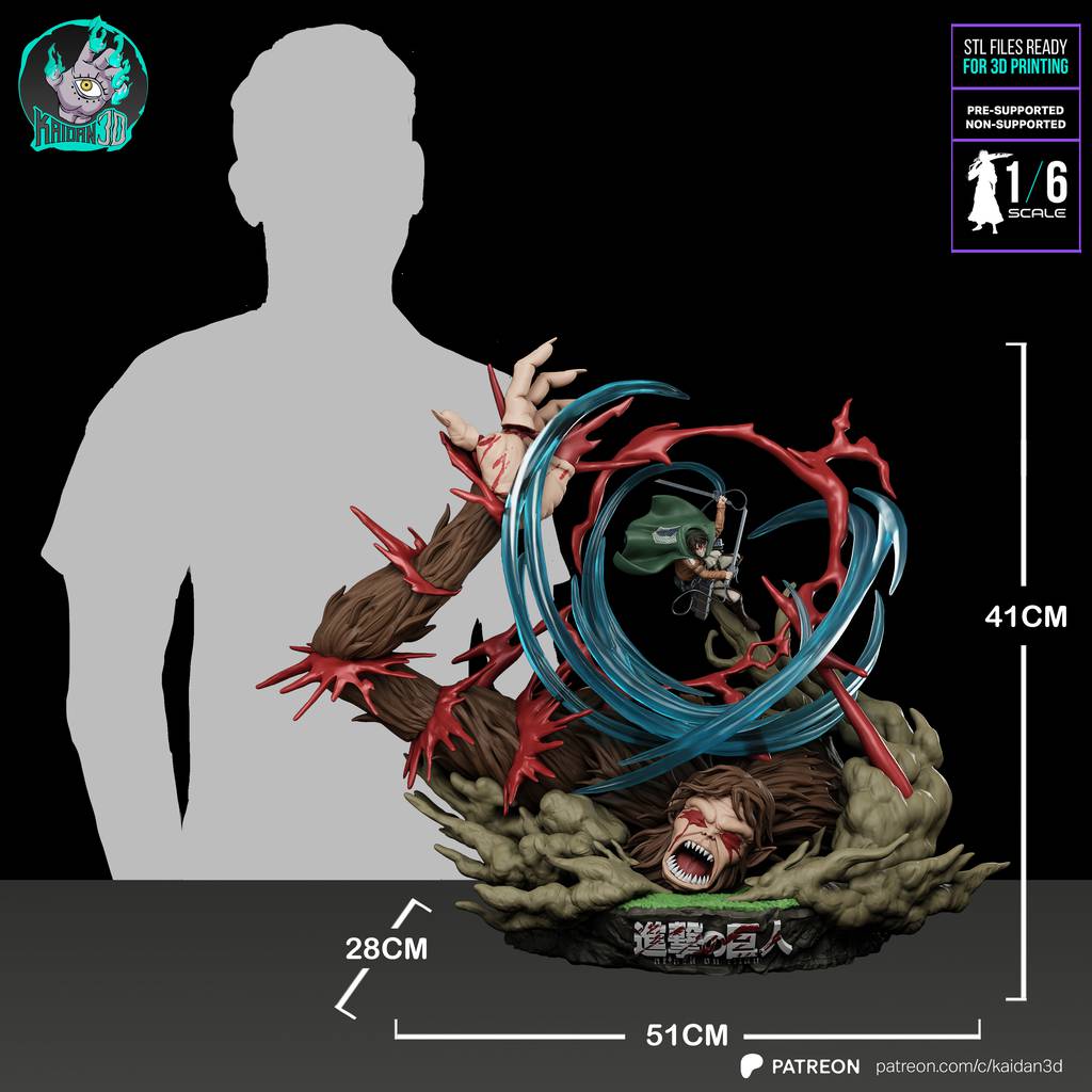 P站图纸印象馆 Kaidan 进击的巨人 利威尔 VS 兽之巨人 Kaidan 进击的巨人 利威尔 VS 兽之巨人