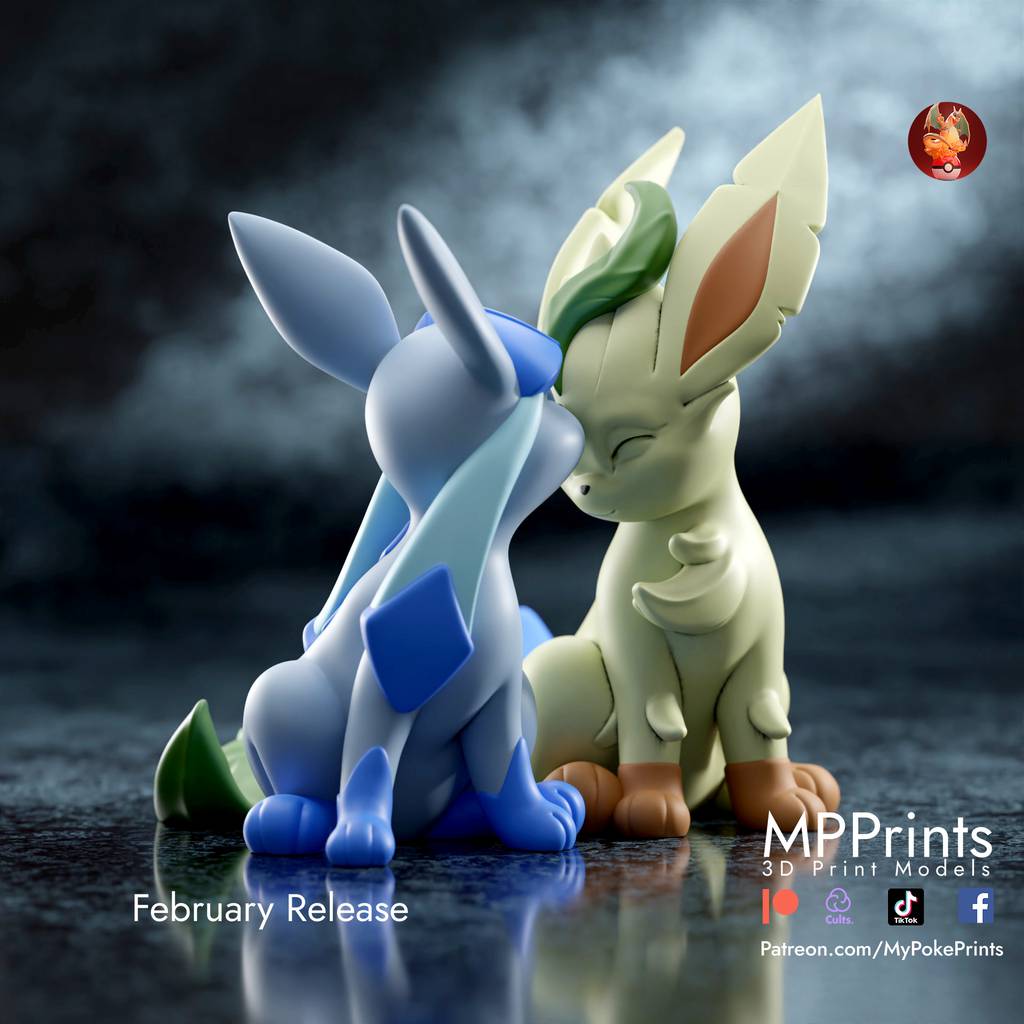 P站图纸印象馆 口袋妖怪 冰伊布和叶伊布 口袋妖怪 冰伊布和叶伊布