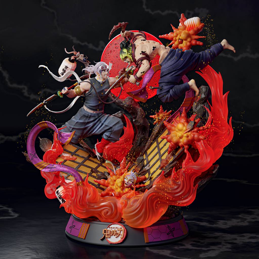 P站图纸印象馆 鬼灭之刃 宇髄天元和上弦之陆 鬼灭之刃 宇髄天元和上弦之陆