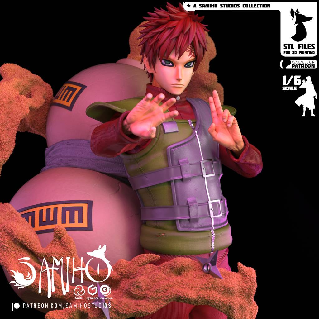 P站图纸印象馆 Samiho 火影忍者 我爱罗 Samiho 火影忍者 我爱罗