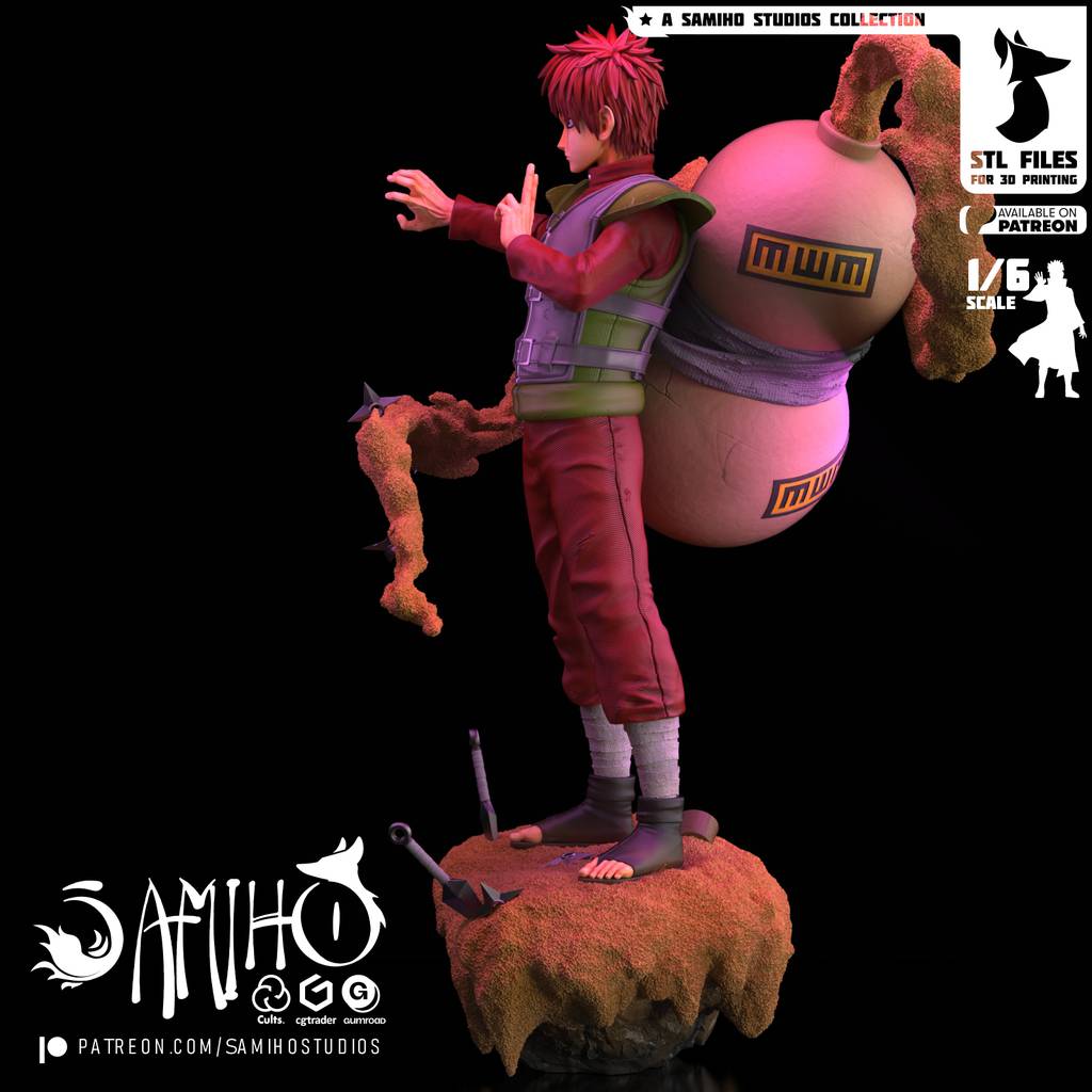 P站图纸印象馆 Samiho 火影忍者 我爱罗 Samiho 火影忍者 我爱罗