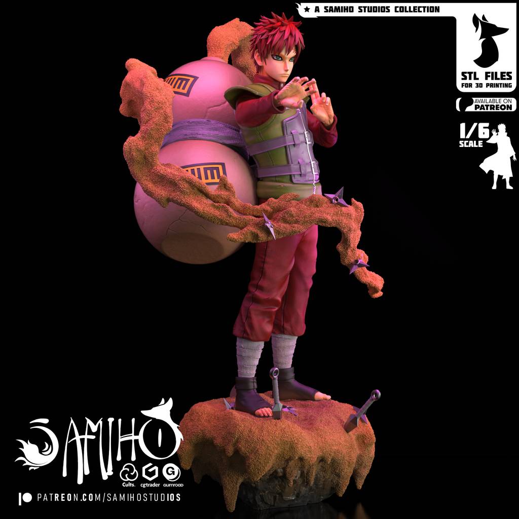 P站图纸印象馆 Samiho 火影忍者 我爱罗 Samiho 火影忍者 我爱罗