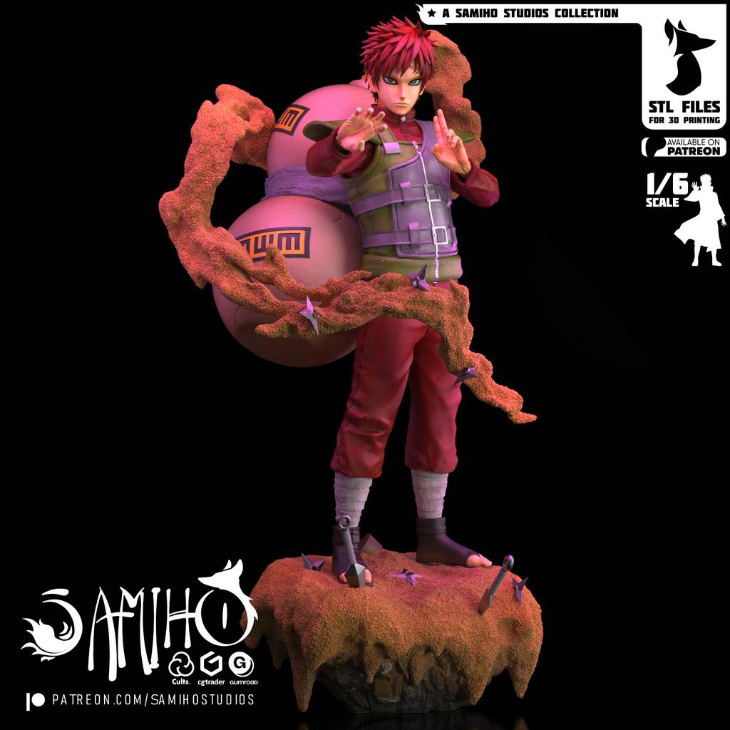 P站图纸印象馆 Samiho 火影忍者 我爱罗 Samiho 火影忍者 我爱罗