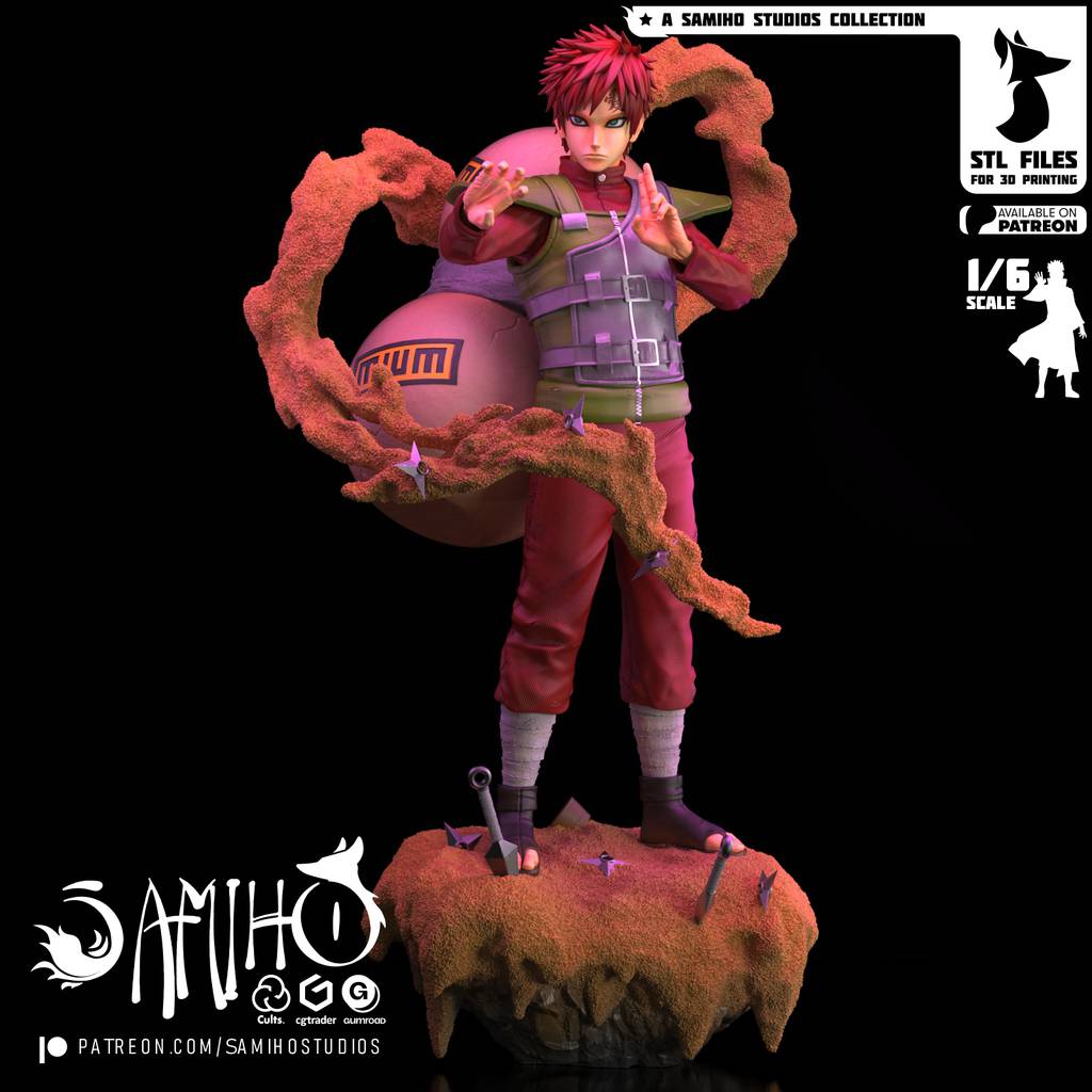 P站图纸印象馆 Samiho 火影忍者 我爱罗 Samiho 火影忍者 我爱罗