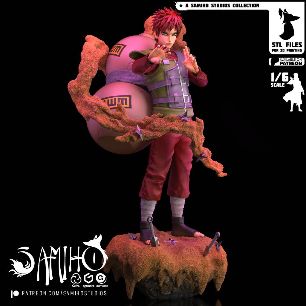 P站图纸印象馆 Samiho 火影忍者 我爱罗 Samiho 火影忍者 我爱罗