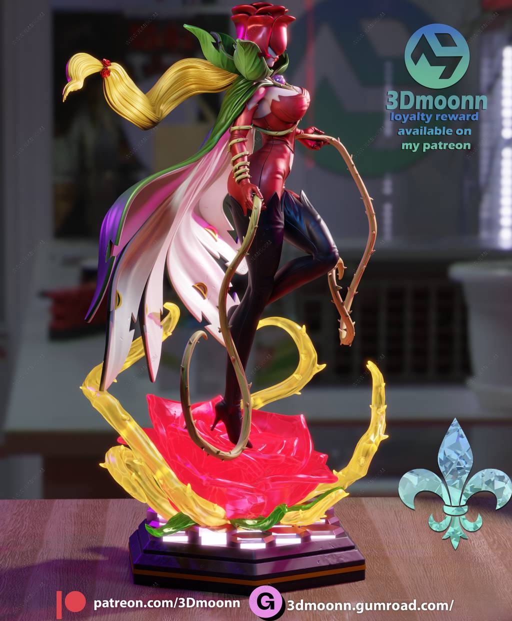 P站图纸印象馆 3Dmoonn 数码暴龙 蔷薇兽 3Dmoonn 数码暴龙 蔷薇兽