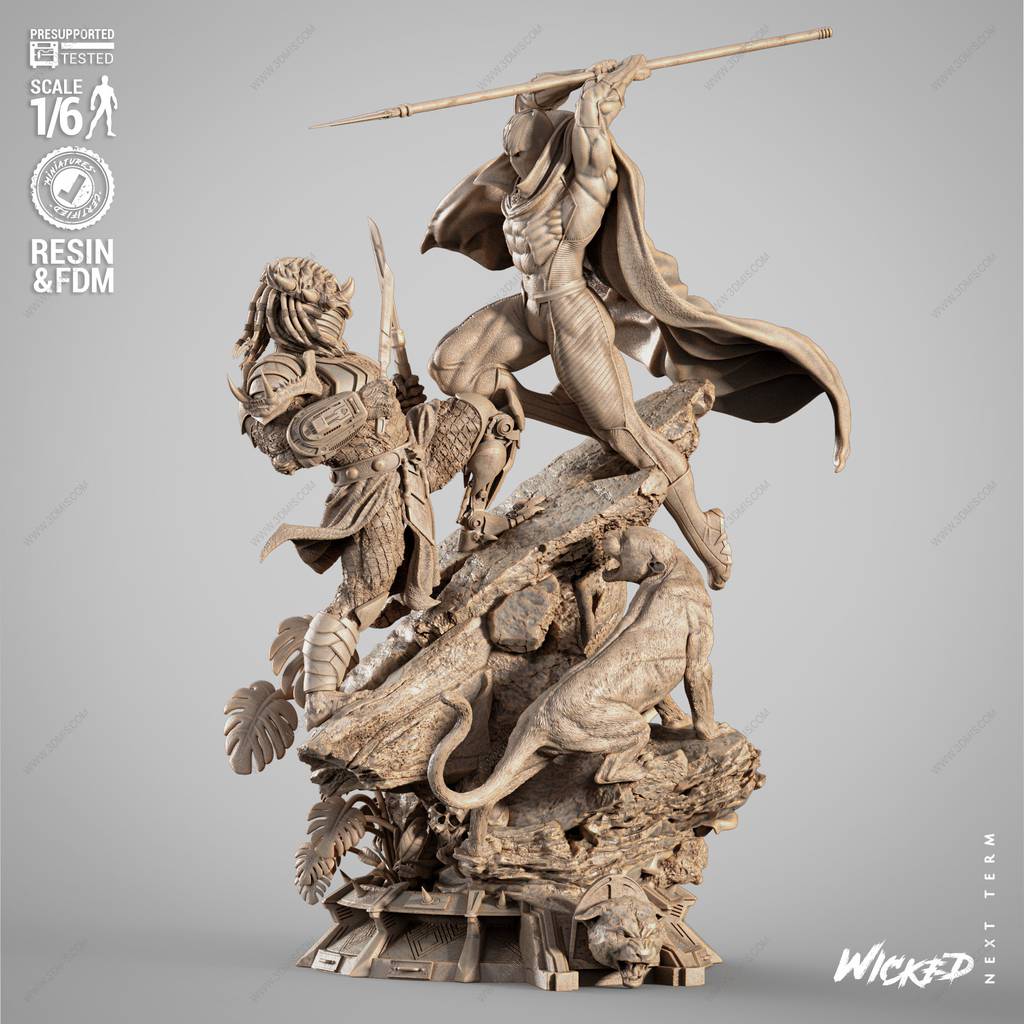 P站图纸印象馆 3DWicked 漫威 黑豹对战铁血战士 3DWicked 漫威 黑豹对战铁血战士