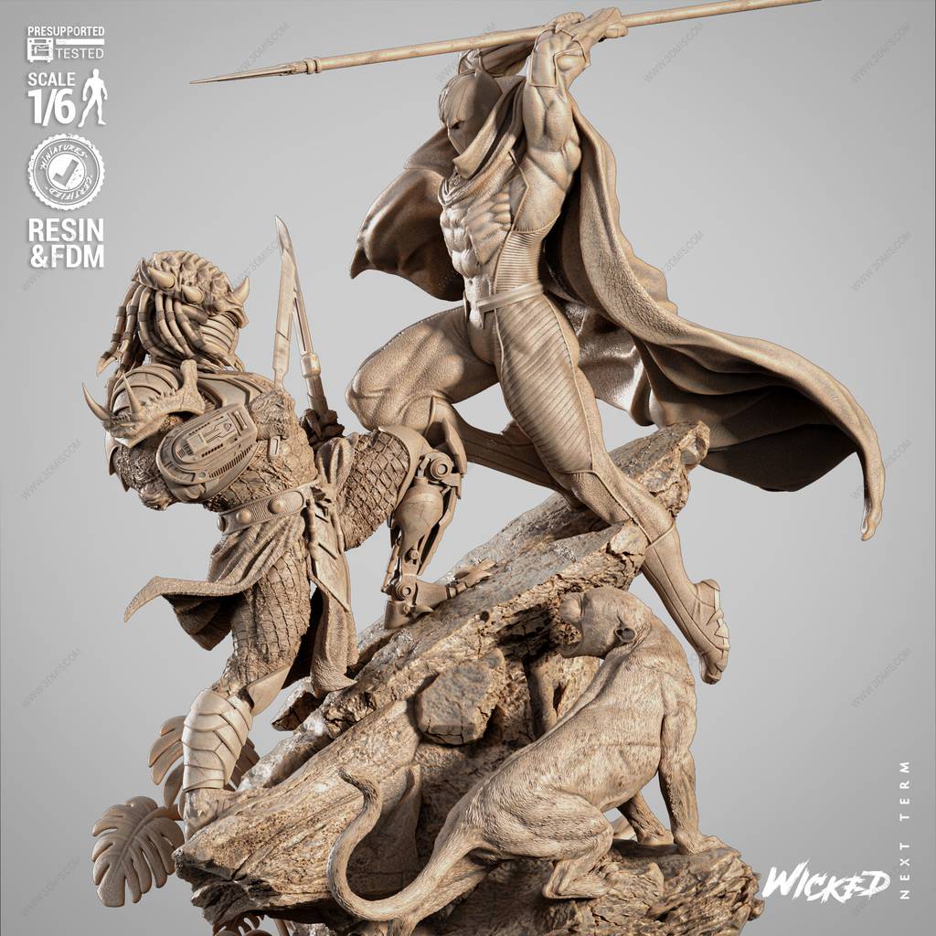 P站图纸印象馆 3DWicked 漫威 黑豹对战铁血战士 3DWicked 漫威 黑豹对战铁血战士