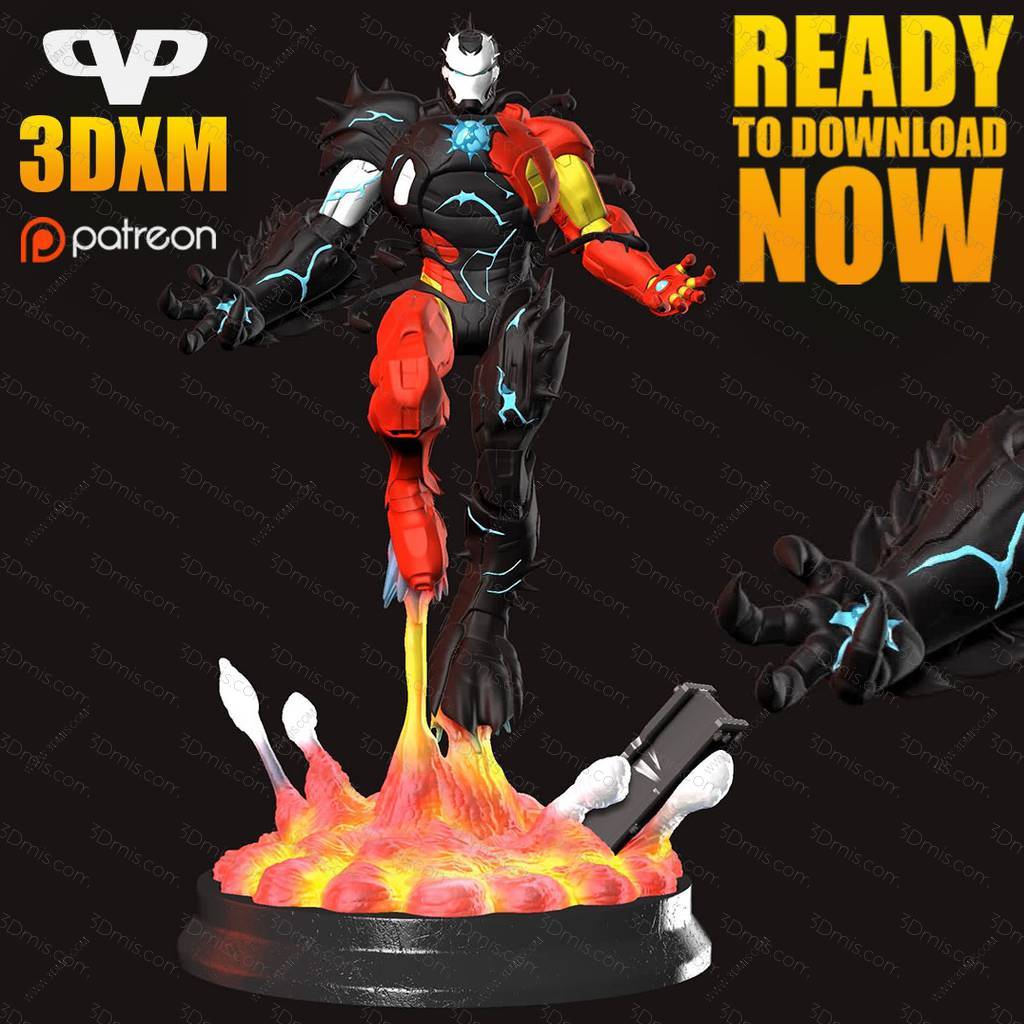 P站图纸印象馆 Chibi STL 漫威 毒液化美国队长 Chibi STL 漫威 毒液化美国队长