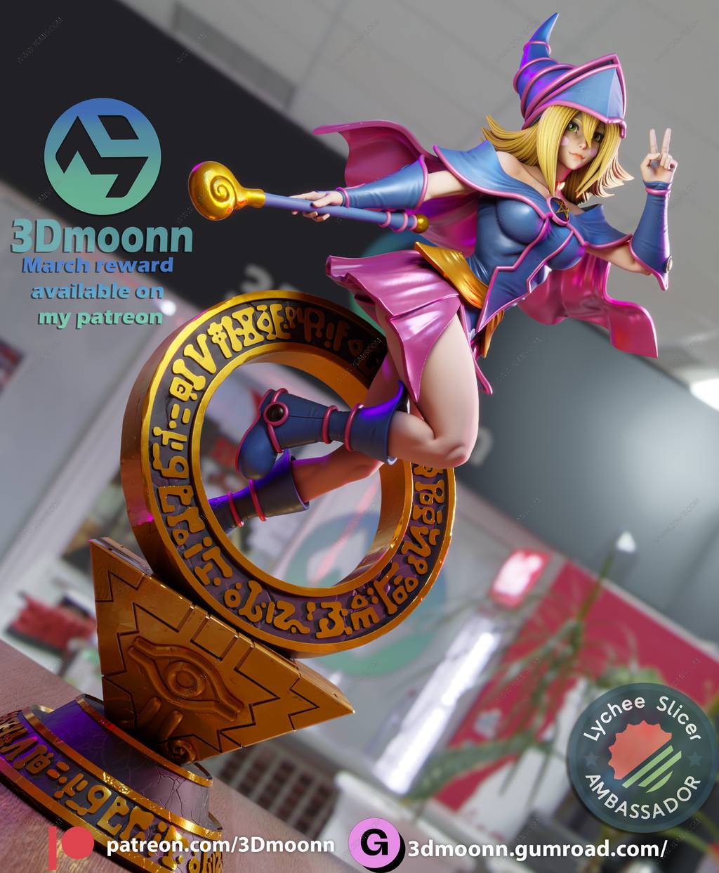P站图纸印象馆 3Dmoonn 游戏王 黑魔导女孩 3Dmoonn 游戏王 黑魔导女孩