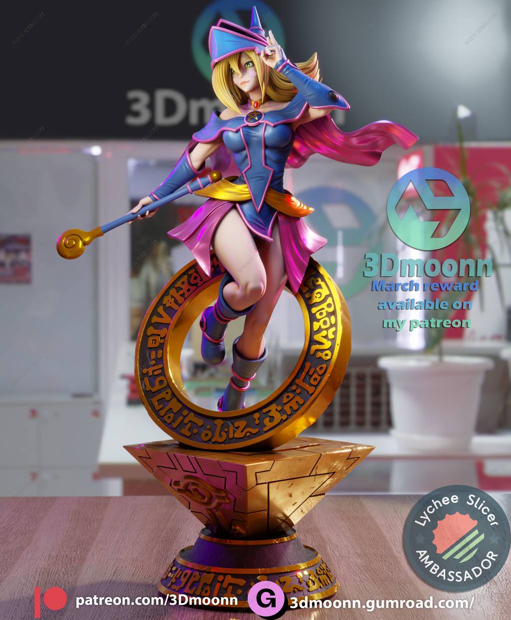 P站图纸印象馆 3Dmoonn 游戏王 黑魔导女孩 3Dmoonn 游戏王 黑魔导女孩