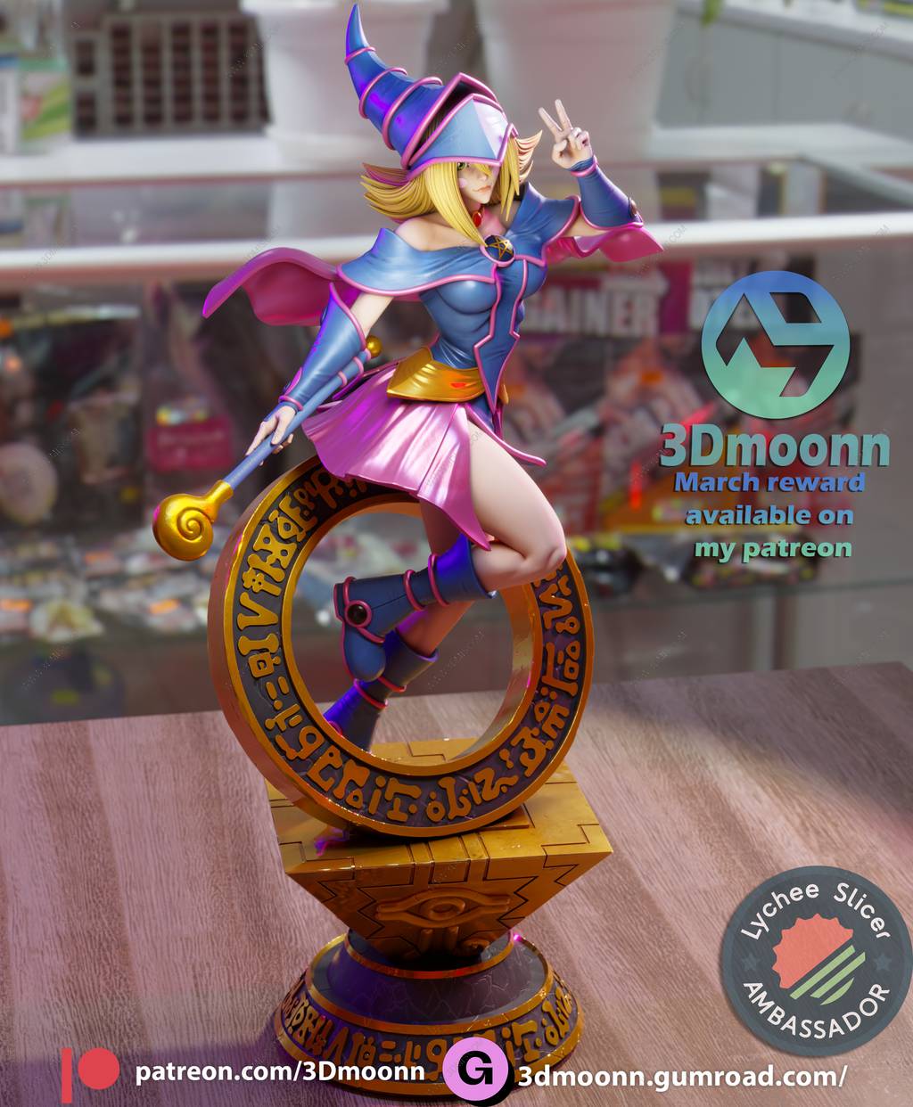 P站图纸印象馆 3Dmoonn 游戏王 黑魔导女孩 3Dmoonn 游戏王 黑魔导女孩