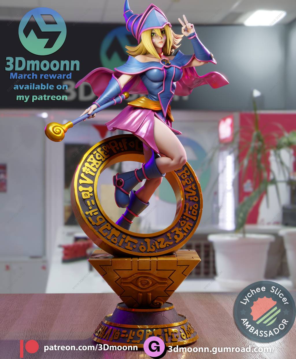 P站图纸印象馆 3Dmoonn 游戏王 黑魔导女孩 3Dmoonn 游戏王 黑魔导女孩