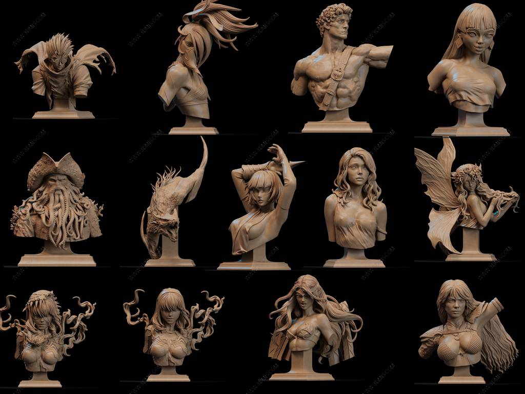 P站图纸印象馆 CA3D 25年2月半身像合集 CA3D 25年2月半身像合集