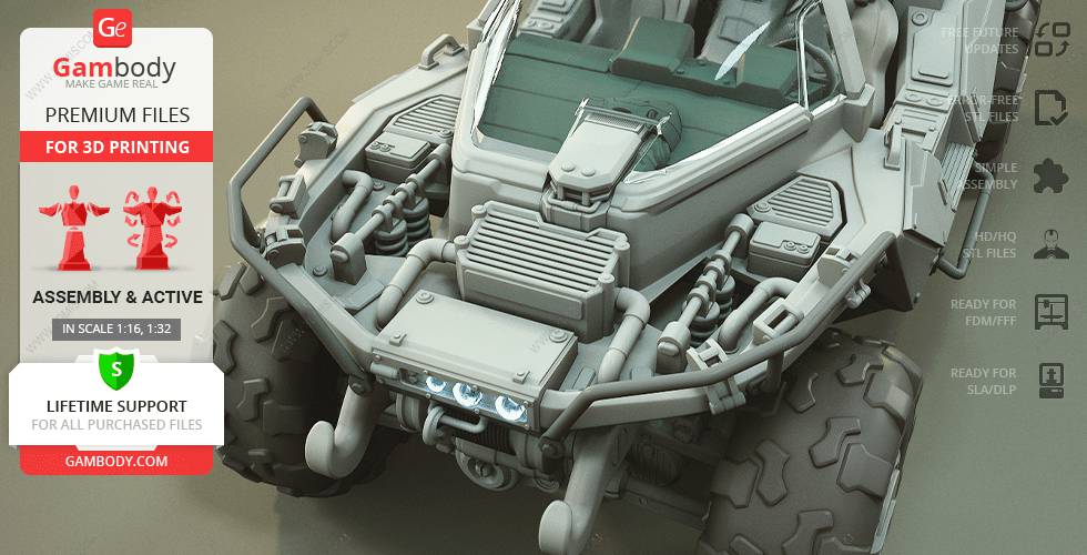 P站图纸印象馆 Gambody 光环 疣猪轻型侦察车 Gambody 光环 疣猪轻型侦察车