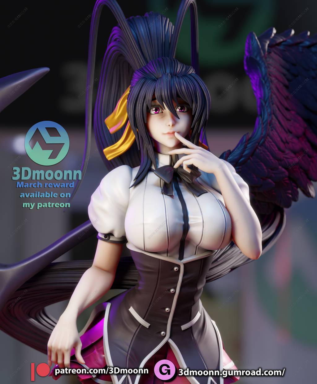 P站图纸印象馆 3Dmoonn 恶魔高中D×D 姬岛朱乃 3Dmoonn 恶魔高中D×D 姬岛朱乃