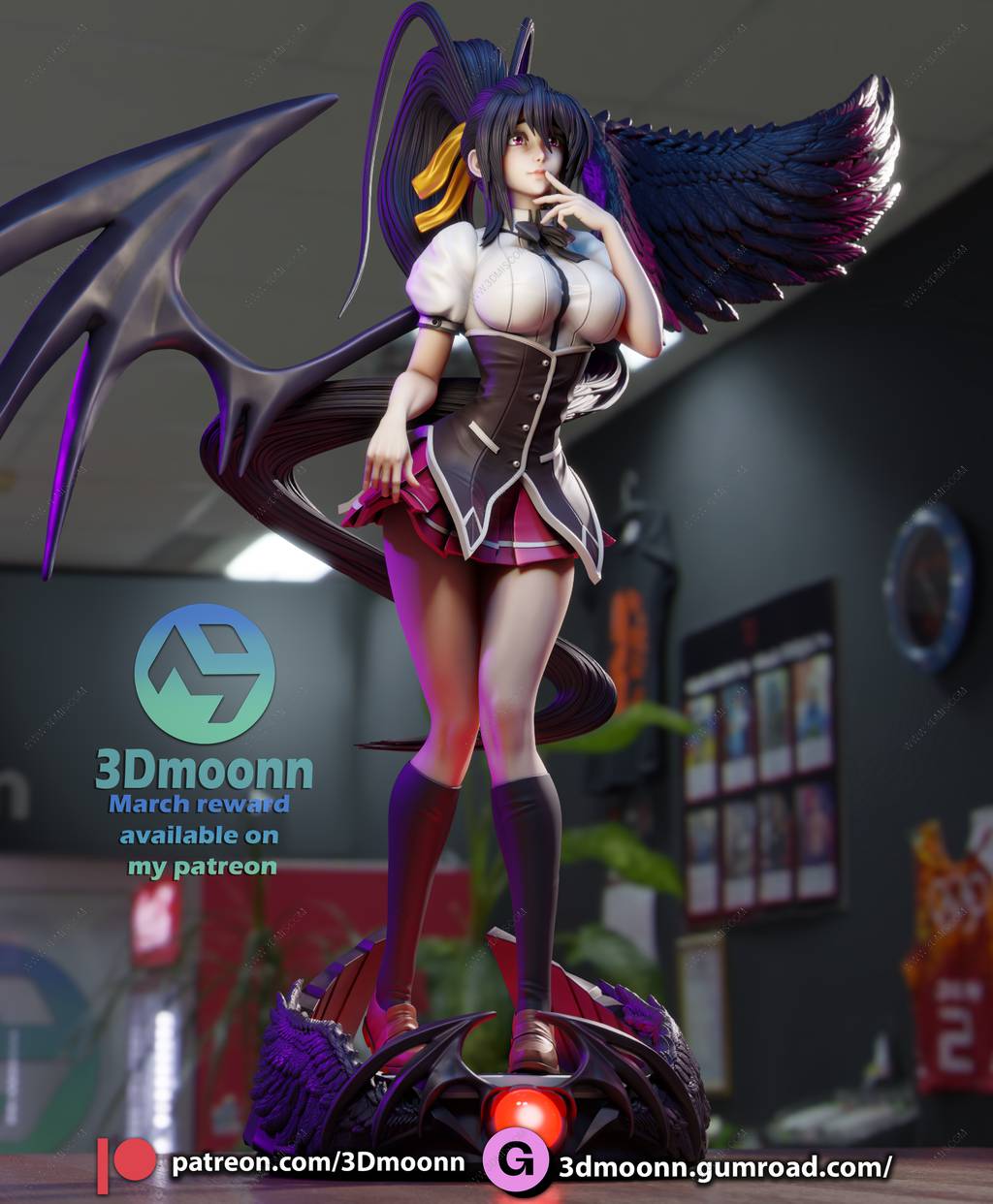 P站图纸印象馆 3Dmoonn 恶魔高中D×D 姬岛朱乃 3Dmoonn 恶魔高中D×D 姬岛朱乃