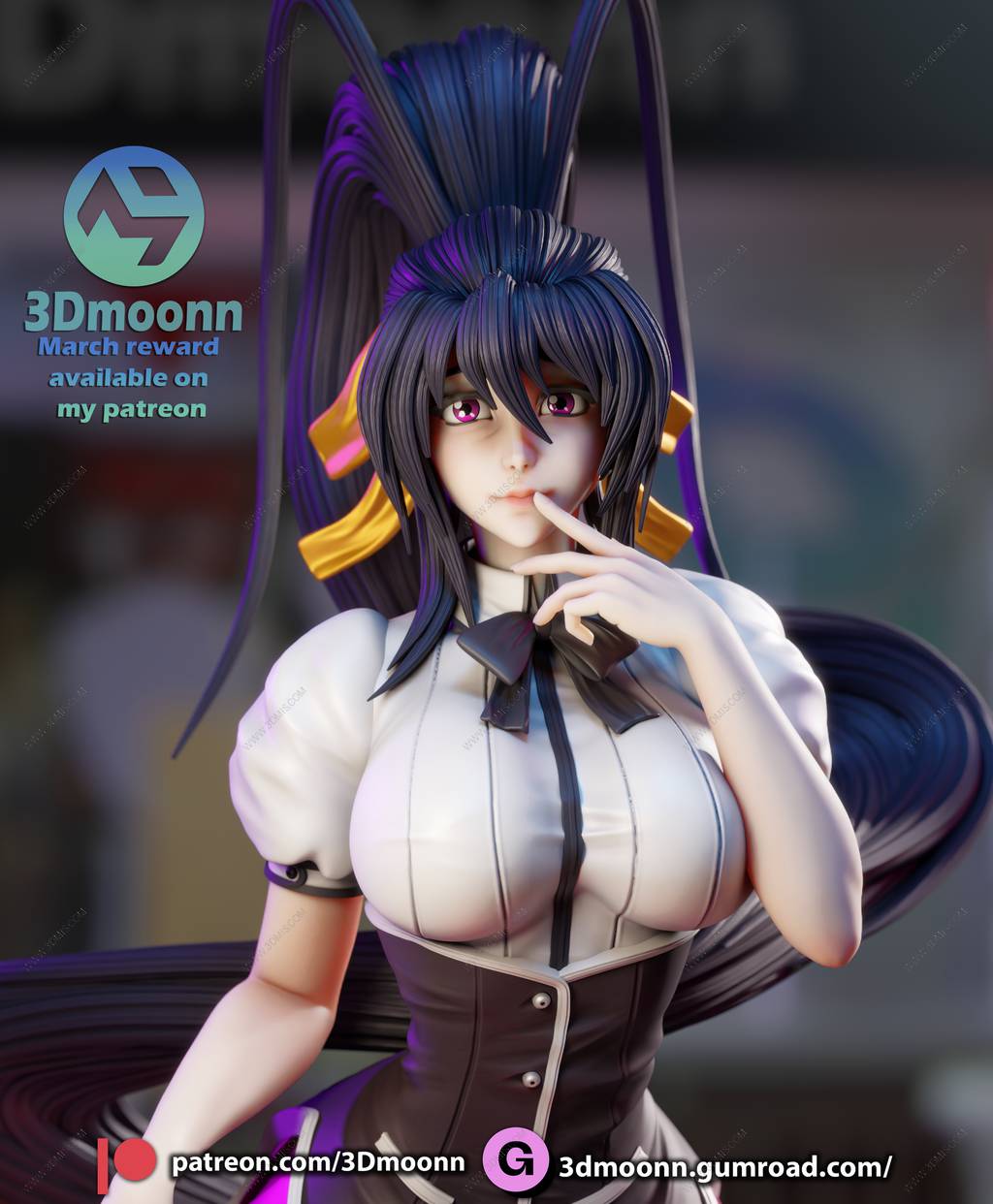 P站图纸印象馆 3Dmoonn 恶魔高中D×D 姬岛朱乃 3Dmoonn 恶魔高中D×D 姬岛朱乃