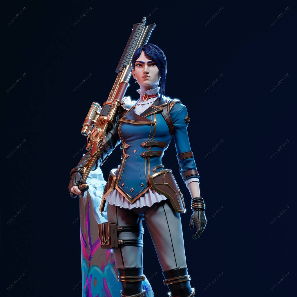 P站图纸印象馆 CA3D 英雄联盟 皮城女警凯特琳 CA3D 英雄联盟 皮城女警凯特琳