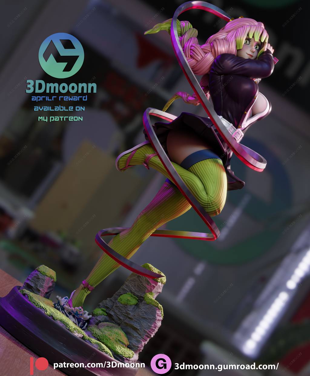 P站图纸印象馆 3Dmoonn 鬼灭之刃 甘露寺蜜璃 3Dmoonn 鬼灭之刃 甘露寺蜜璃