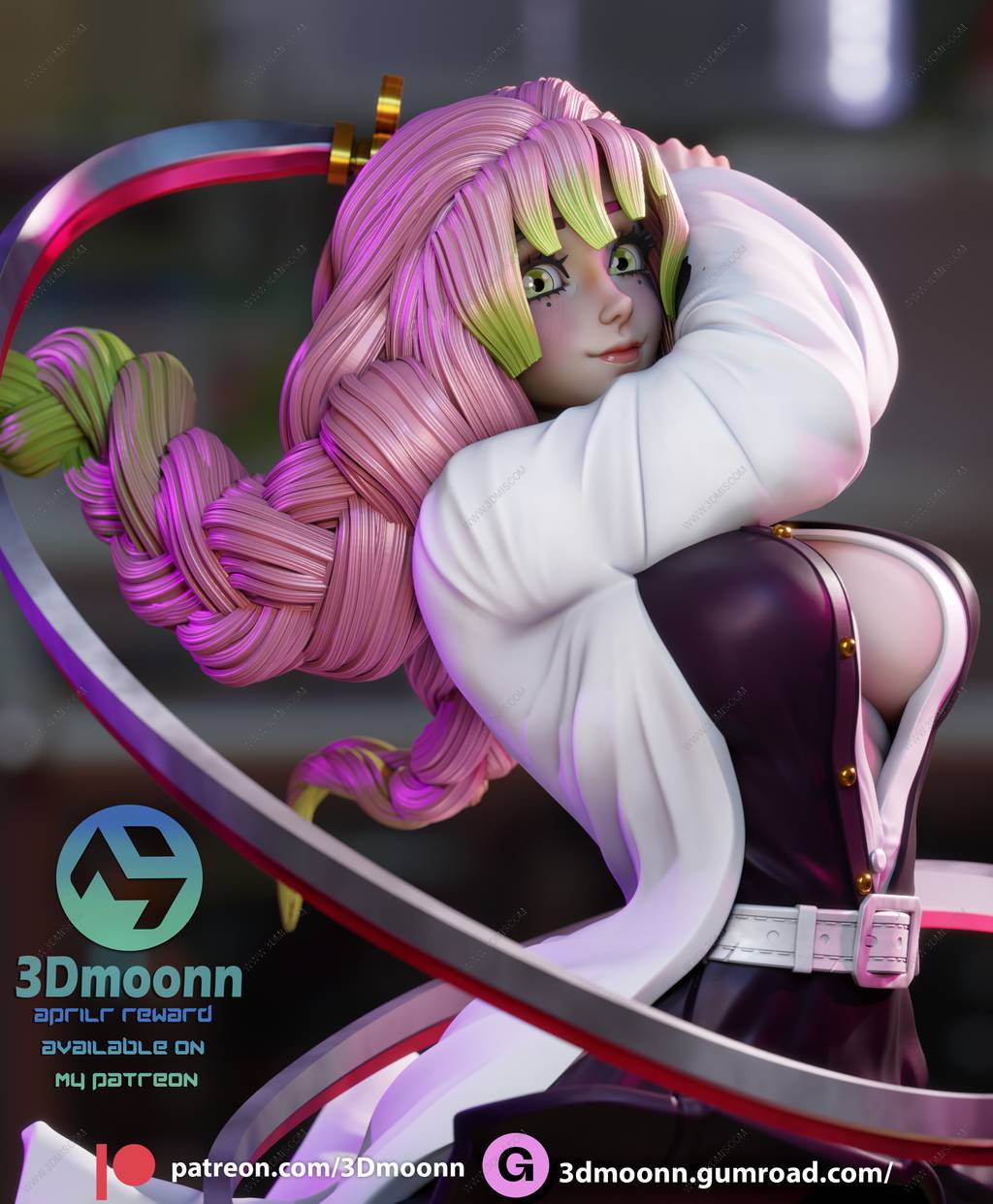 P站图纸印象馆 3Dmoonn 鬼灭之刃 甘露寺蜜璃 3Dmoonn 鬼灭之刃 甘露寺蜜璃