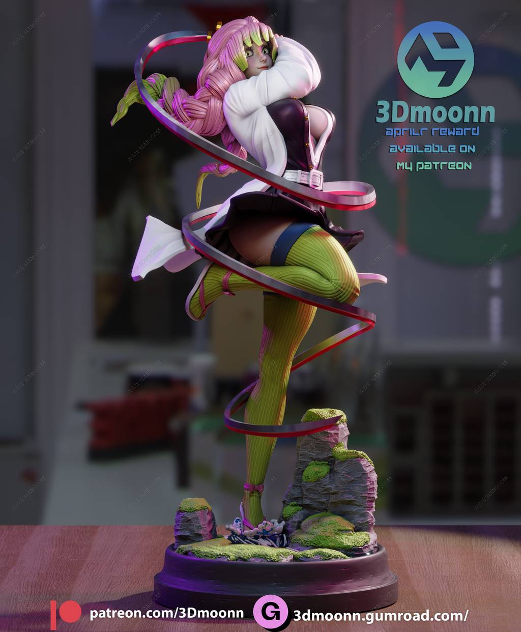 P站图纸印象馆 3Dmoonn 鬼灭之刃 甘露寺蜜璃 3Dmoonn 鬼灭之刃 甘露寺蜜璃