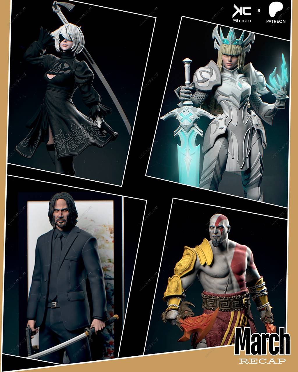 P站图纸印象馆 KcStudio 2025年3月半身像合集 KcStudio 2025年3月半身像合集