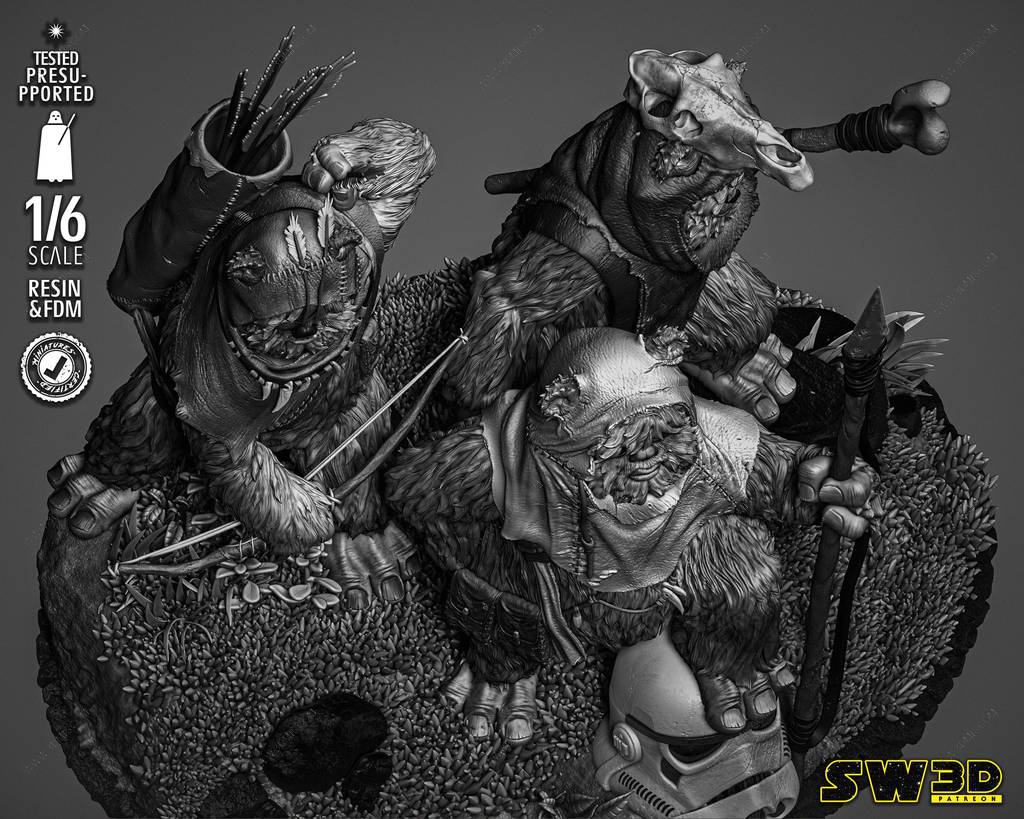 P站图纸印象馆 SW3D 星球大战 伊沃克人 SW3D 星球大战 伊沃克人