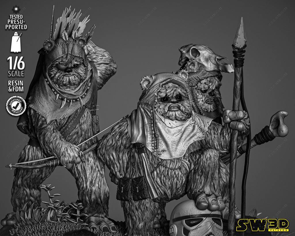 P站图纸印象馆 SW3D 星球大战 伊沃克人 SW3D 星球大战 伊沃克人