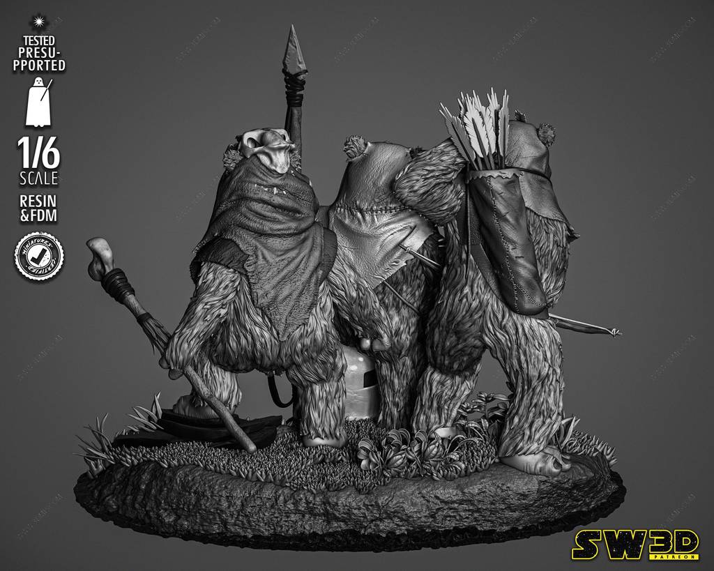 P站图纸印象馆 SW3D 星球大战 伊沃克人 SW3D 星球大战 伊沃克人