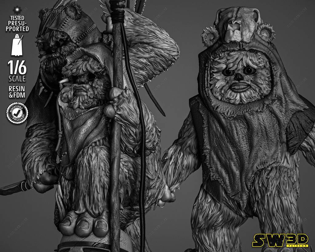 P站图纸印象馆 SW3D 星球大战 伊沃克人 SW3D 星球大战 伊沃克人