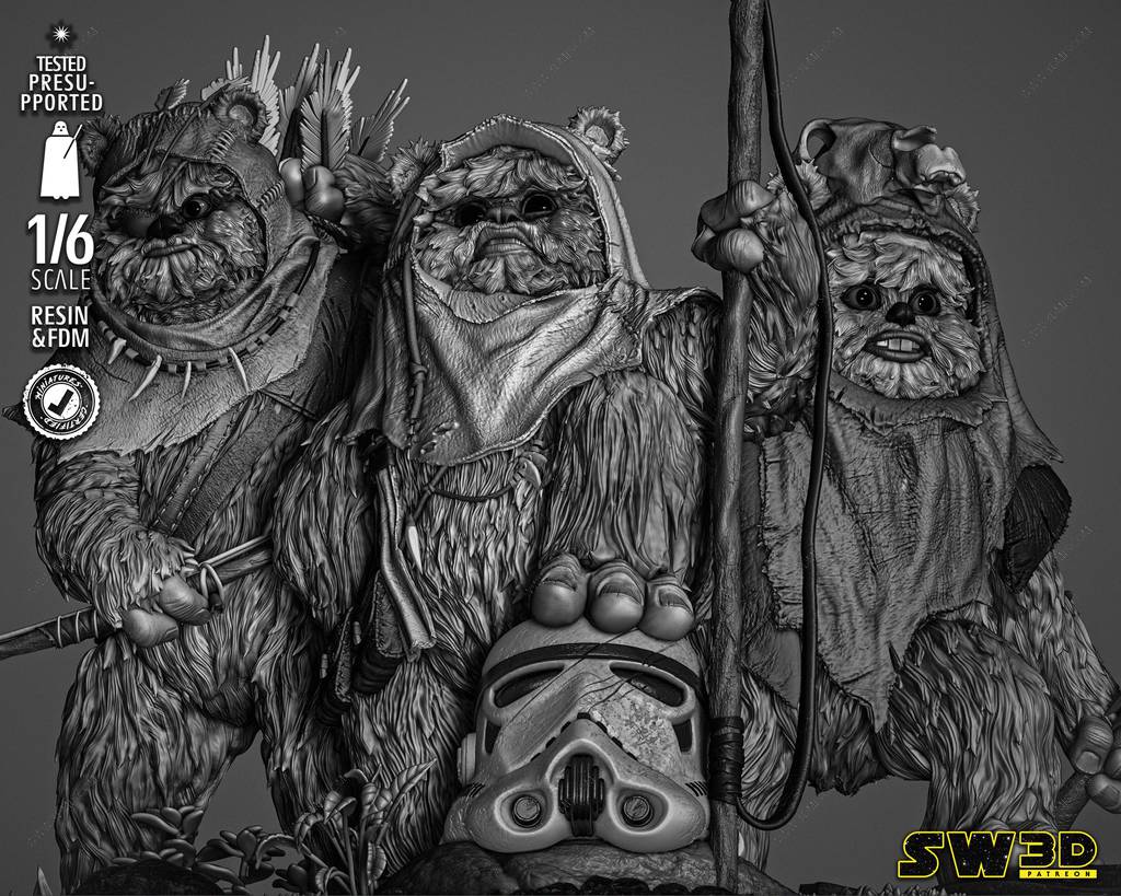 P站图纸印象馆 SW3D 星球大战 伊沃克人 SW3D 星球大战 伊沃克人