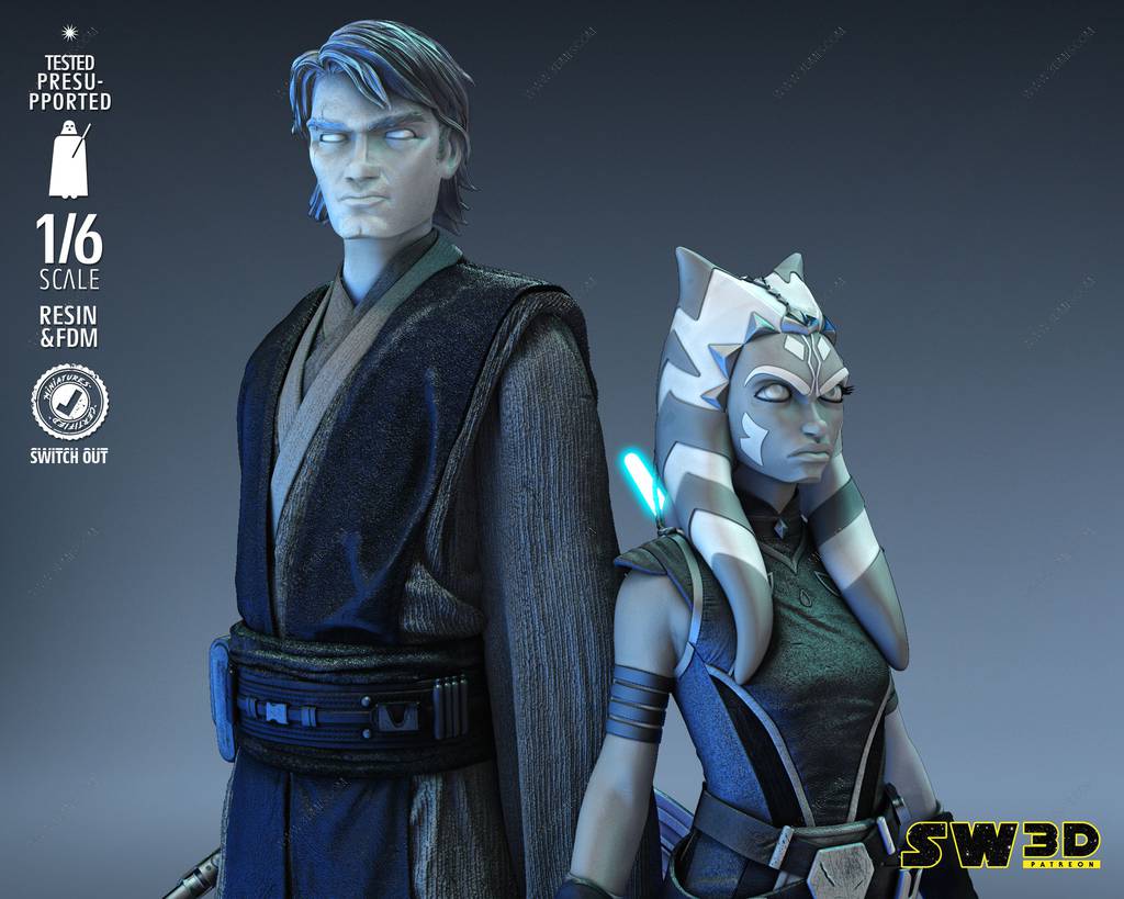 P站图纸印象馆 SW3D 星球大战 阿纳金·天行者与阿索卡·塔诺 SW3D 星球大战 阿纳金·天行者与阿索卡·塔诺
