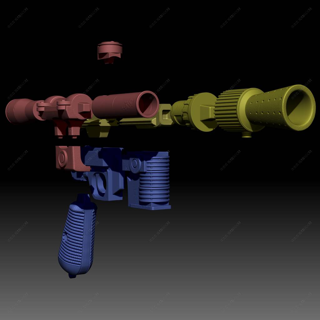 P站图纸印象馆 SW3D 星球大战 汉·索罗的光线枪 SW3D 星球大战 汉·索罗的光线枪