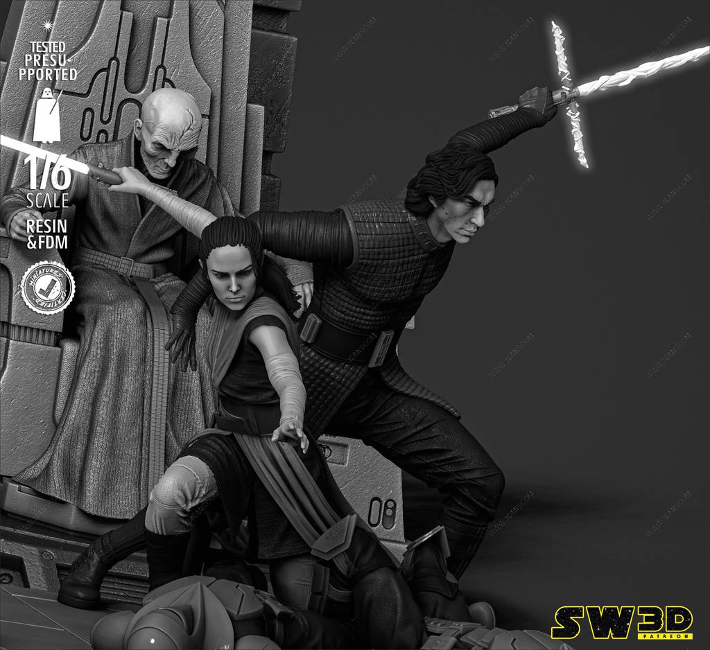 P站图纸印象馆 SW3D 星球大战 凯洛·伦和蕾伊 SW3D 星球大战 凯洛·伦和蕾伊