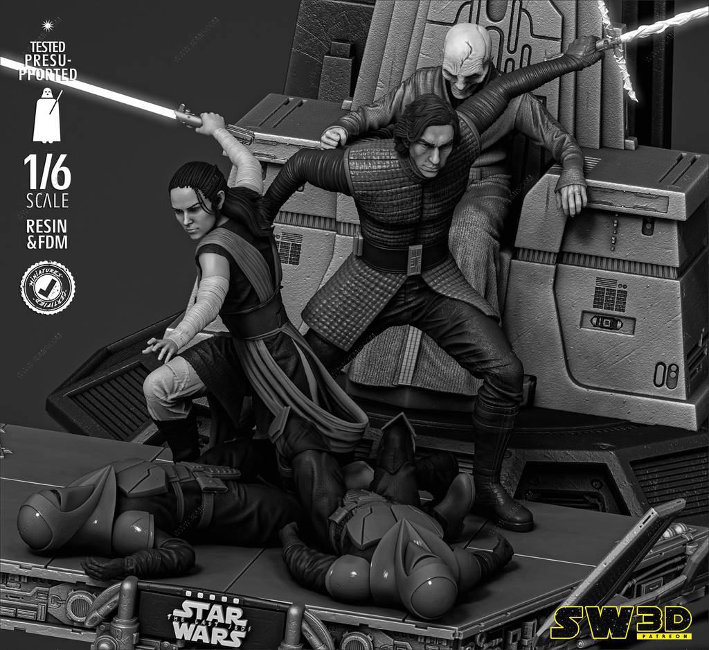 P站图纸印象馆 SW3D 星球大战 凯洛·伦和蕾伊 SW3D 星球大战 凯洛·伦和蕾伊