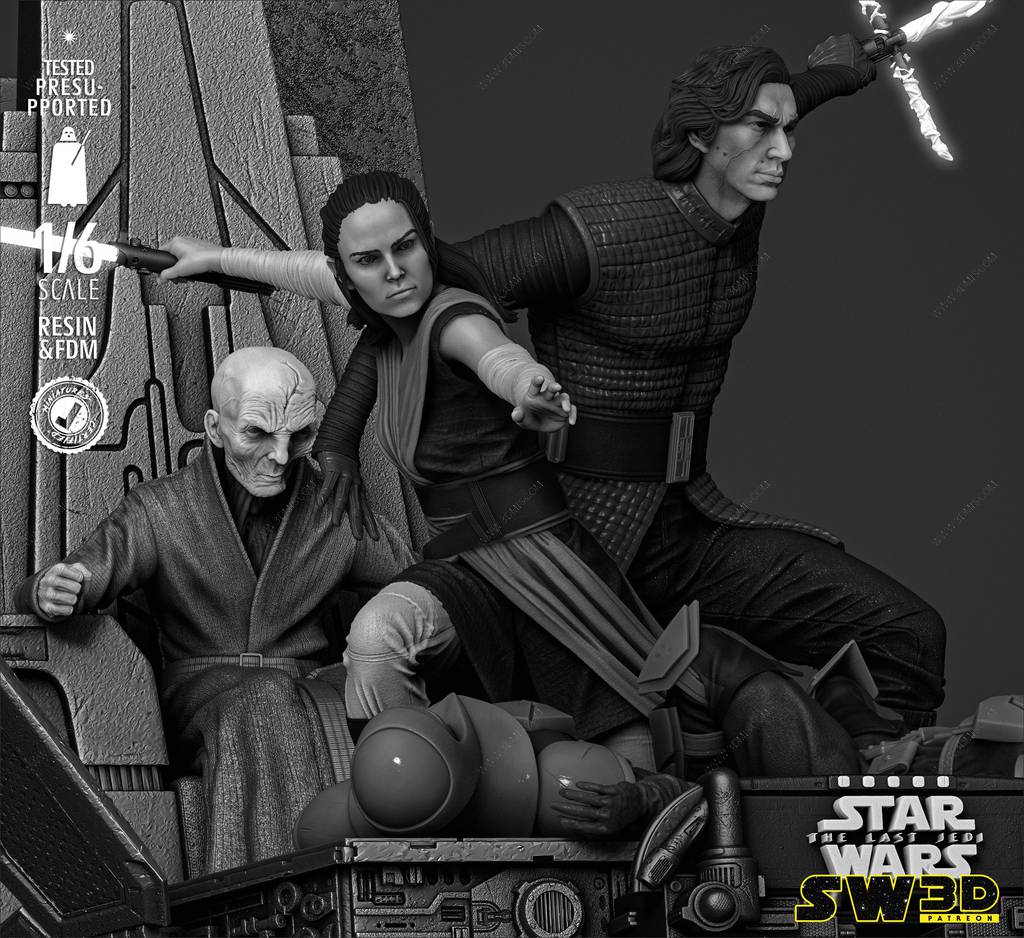 P站图纸印象馆 SW3D 星球大战 凯洛·伦和蕾伊 SW3D 星球大战 凯洛·伦和蕾伊