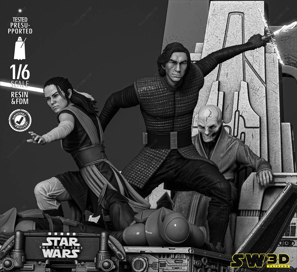 P站图纸印象馆 SW3D 星球大战 凯洛·伦和蕾伊 SW3D 星球大战 凯洛·伦和蕾伊