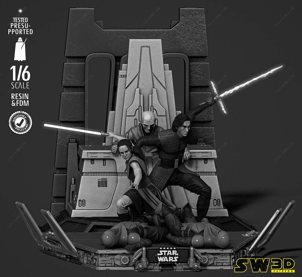 P站图纸印象馆 SW3D 星球大战 凯洛·伦和蕾伊 SW3D 星球大战 凯洛·伦和蕾伊