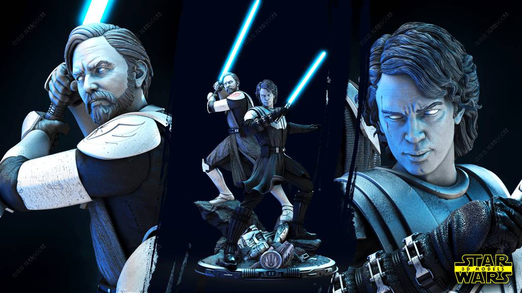 P站图纸印象馆 SW3D 星球大战 阿纳金和欧比旺 SW3D 星球大战 阿纳金和欧比旺