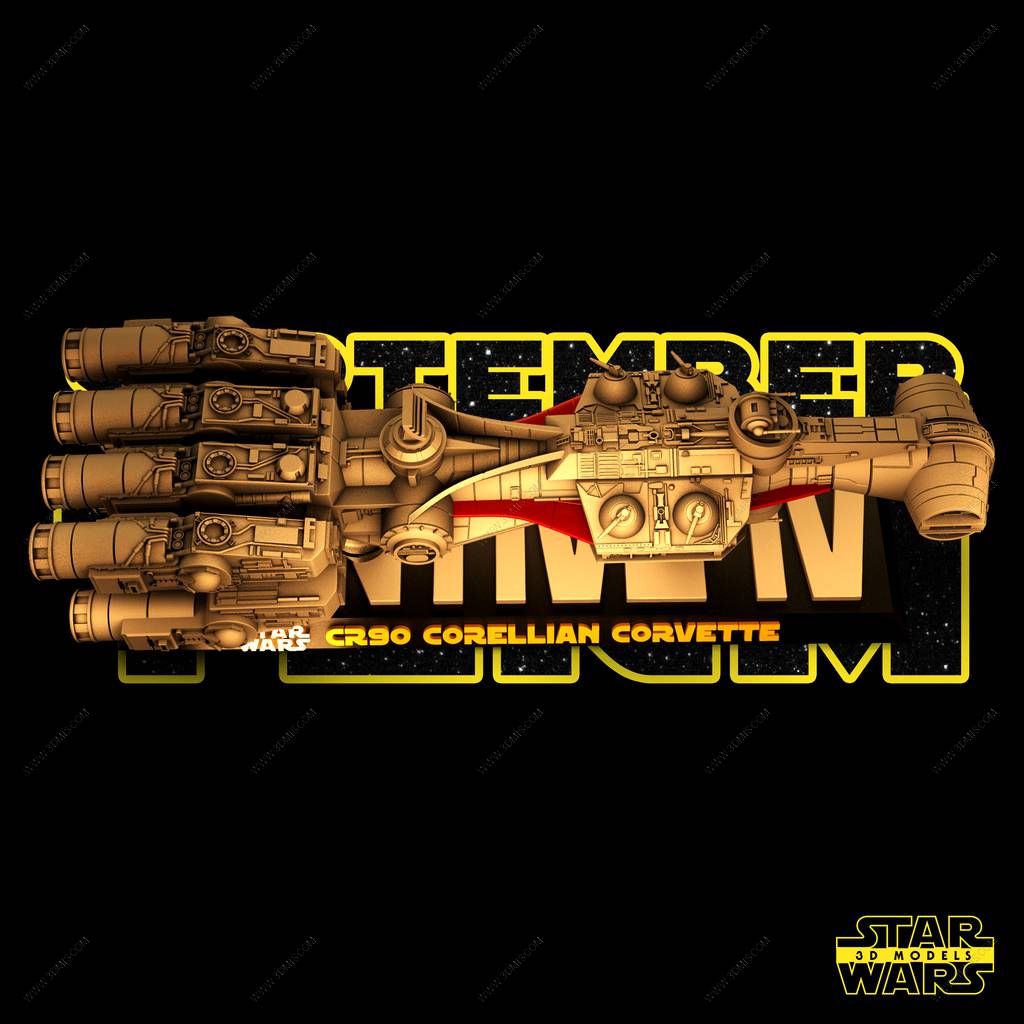 P站图纸印象馆 SW3D 星球大战 CR90星际护卫舰 SW3D 星球大战 CR90星际护卫舰